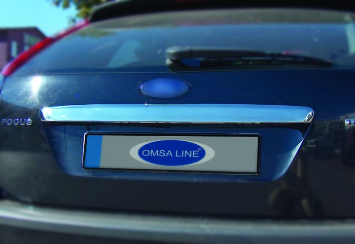 Накладка на крышку багажника (HB, нерж.) OmsaLine - Итальянская нержавейка для Ford Focus II 2005-2008 гг