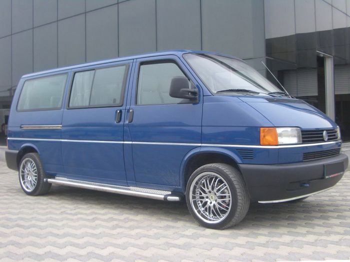 Боковые пороги KB002 d60мм (2 шт, нерж) для Volkswagen T4 Caravelle/Multivan