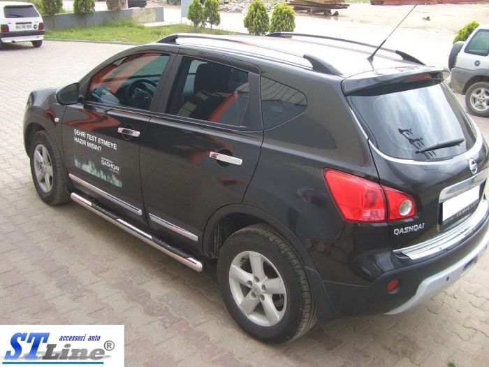 Боковые трубы (2 шт., нерж.) для Nissan Qashqai 2007-2010 гг