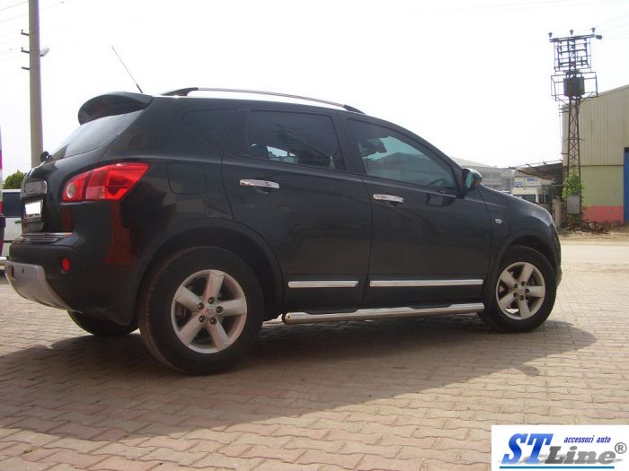 Боковые трубы (2 шт., нерж.) для Nissan Qashqai 2007-2010 гг