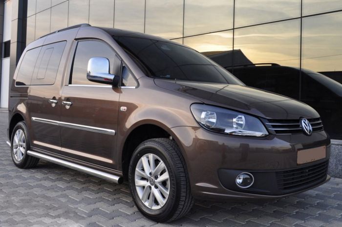 Боковые трубы BB001 (2 шт, нерж) d60, Стандартная база для Volkswagen Caddy 2004-2010 гг