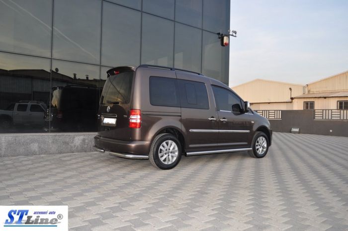 Боковые трубы BB001 (2 шт, нерж) d51, Maxi база для Volkswagen Caddy 2010-2015 гг