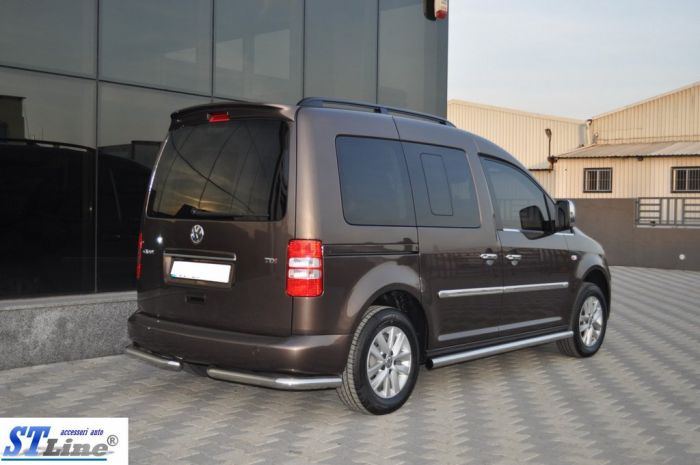 Боковые трубы BB001 (2 шт, нерж) d51, Maxi база для Volkswagen Caddy 2010-2015 гг