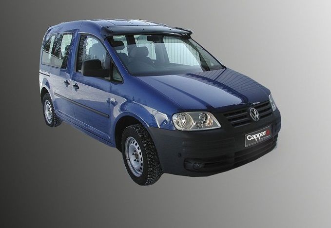 Козырек на лобовое стекло (черный глянец, 5мм) для Volkswagen Caddy 2004-2010 гг