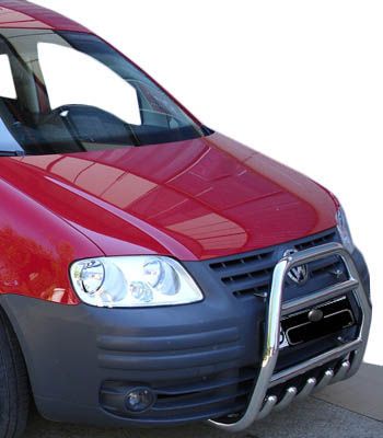 Кенгурятник QT007 (нерж) для Volkswagen Caddy 2004-2010 гг