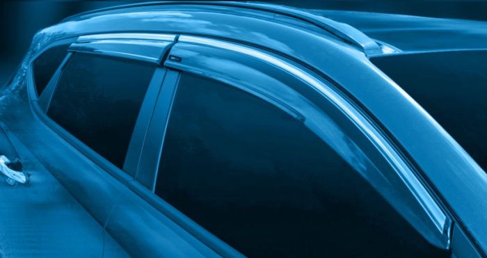 Ветровики с хромом (4 шт, Sunplex Chrome) для Ford Focus IV 2018-2024 гг