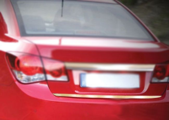 Накладка на кромку багажника (нерж.) Sedan, Carmos - Турецкая сталь для Chevrolet Cruze 2009-2015 гг