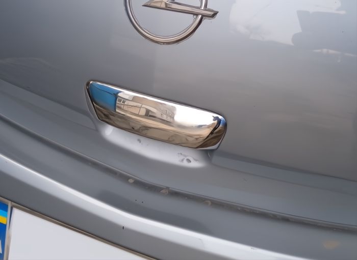 Накладка на ручку задней двери (нерж) Carmos - турецкая сталь для Opel Corsa D 2007-2014 гг