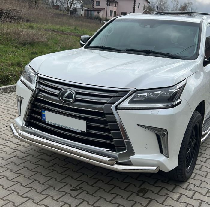 Передняя защита ST014 (2015-2024, нерж) для Lexus LX570 / 450d