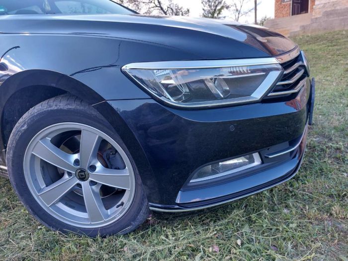 Накладка на фары и полоска (3 шт, нерж) OmsaLine - Итальянская нержавейка для Volkswagen Passat B8 2015-2024 гг