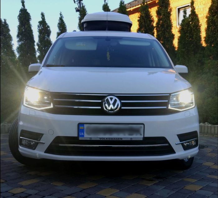 Накладки на бампер (3 шт, нерж) для Volkswagen Caddy 2015-2020 гг