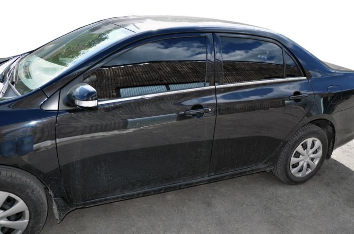 Наружняя окантовка стекол (4 шт, нерж) OmsaLine - Итальянская нержавейка для Toyota Corolla 2007-2013 гг