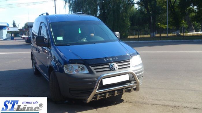 Кенгурятник WT003 (нерж) 60мм, без надписи для Volkswagen Caddy 2004-2010 гг