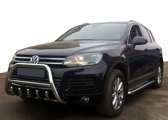 Кенгурятник WT003 (нерж) для Volkswagen Touareg 2010-2018 гг