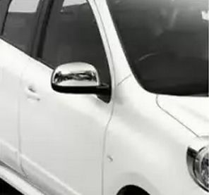 Накладки на зеркала (2 шт, нерж) OmsaLine - Итальянская нержавейка для Nissan Note 2013-2024 гг