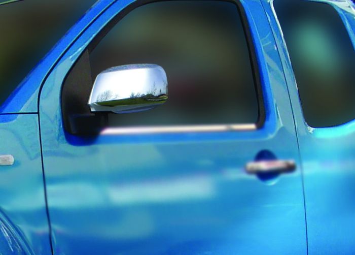Накладки на зеркала (2 шт, нерж.) Без повторителя поворота для Nissan Navara 2006-2015 гг