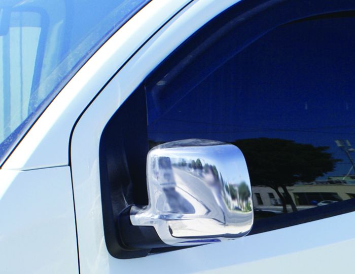 Накладки на зеркала Полные (2 шт) OmsaLine - Итальянская нержавейка для Fiat Fiorino/Qubo 2008-2024 гг