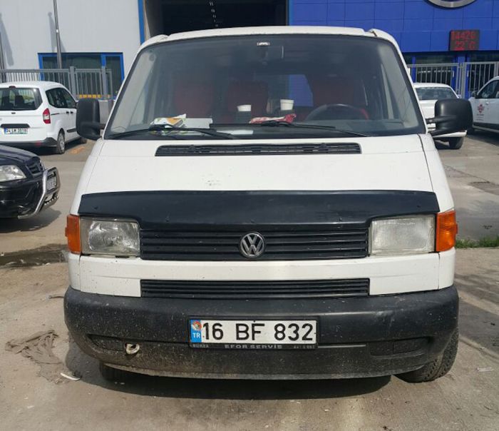 Дефлектор капота (прямые фары) (EuroCap V2) для Volkswagen T4 Caravelle/Multivan