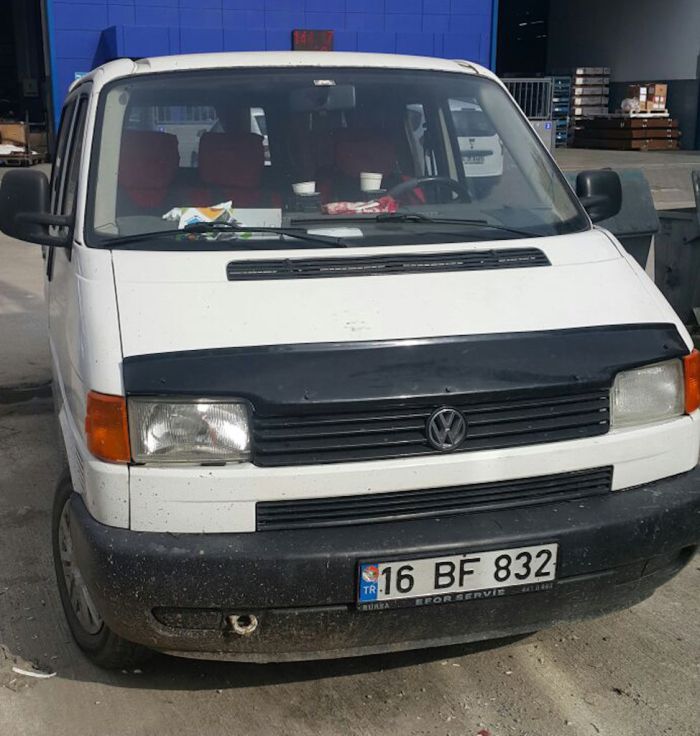 Дефлектор капота (прямые фары) (EuroCap V2) для Volkswagen T4 Transporter