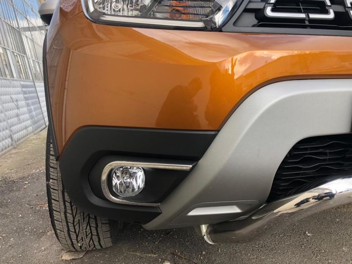 Накладки на противотуманки (2 шт, нерж) OmsaLine - Итальянская нержавейка для Dacia Duster 2018-2024 гг