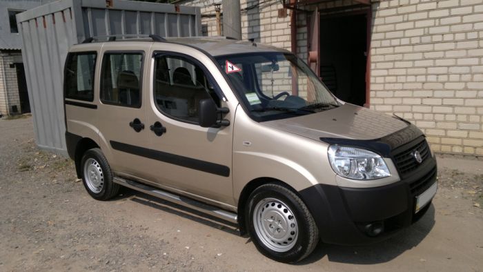 Рейлинги Хром Макси база, пластиковые ножки для Fiat Doblo I 2005-2010 гг