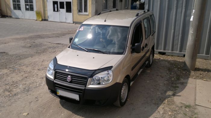 Рейлинги Хром Макси база, пластиковые ножки для Fiat Doblo I 2005-2010 гг