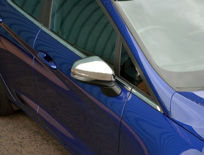 Накладки на зеркала (2 шт, нерж) для Ford Fiesta 2017-2024 гг