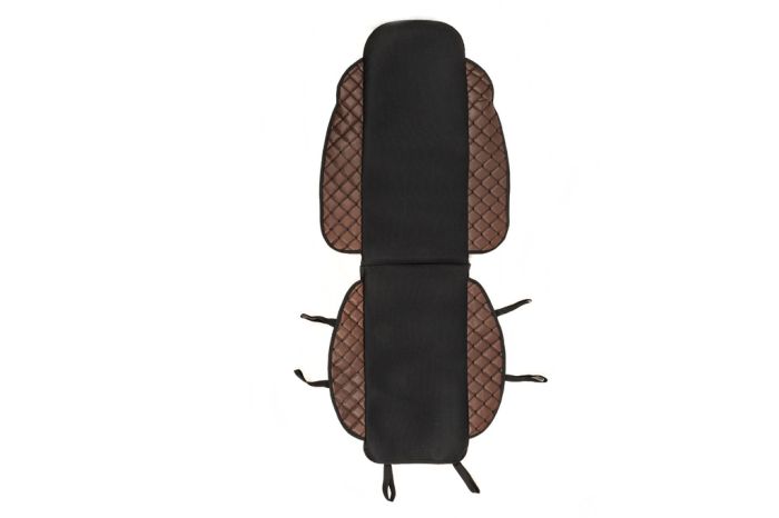 Накидка на сиденье ECO и ткань (1 шт, коричневая)