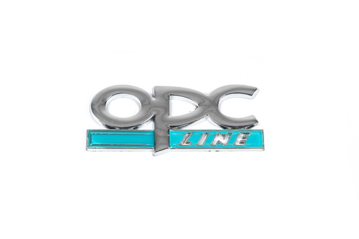 Металлический шильдик на багажник OPC Line (Хром-2024голубой) для Тюнинг Opel