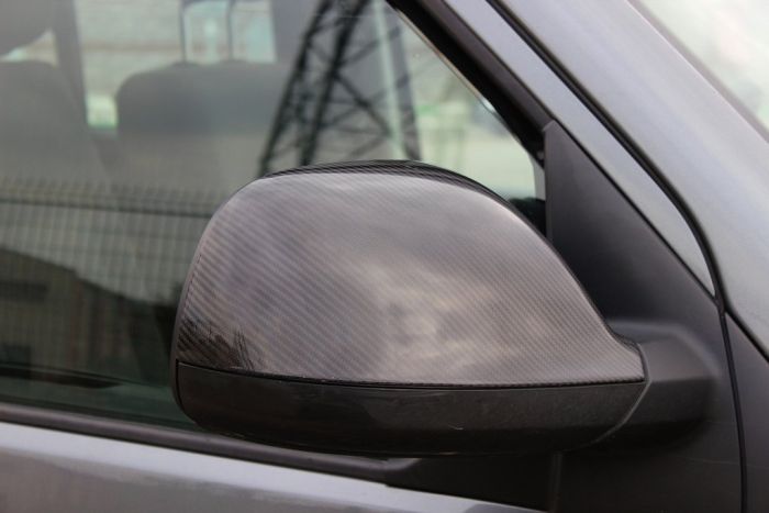 Накладки на зеркала (2 шт, натуральный карбон) для Volkswagen Amarok 2010-2022 гг