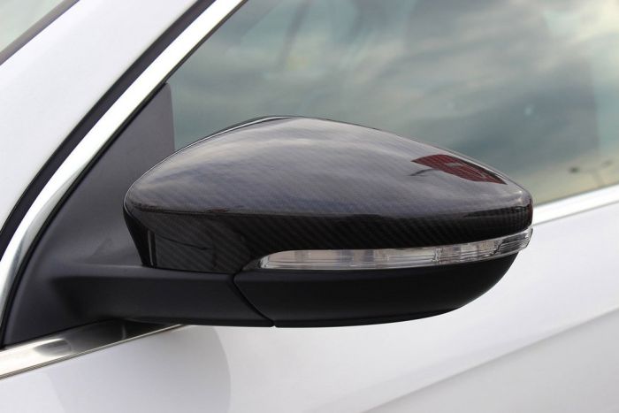 Накладки на зеркала (2 шт, натуральный карбон) для Volkswagen Beetle 2011-2024 гг