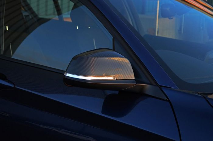 Накладки на зеркала (2 шт, натуральный карбон) для BMW X1 E-84 2009-2015 гг