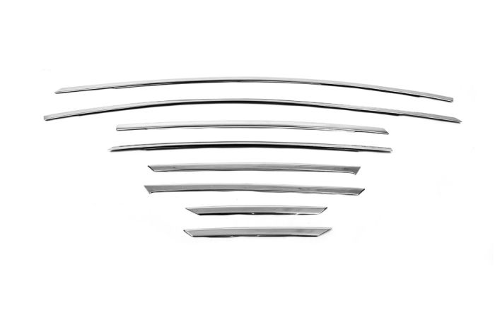 Верхняя окантовка стекол (8 шт, нерж) Седан, OmsaLine - Итальянская нержавейка для Ford Focus III 2011-2017 гг