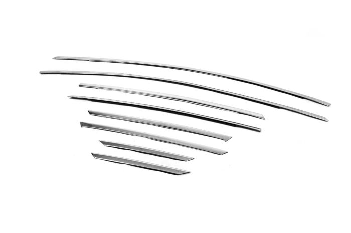 Верхняя окантовка стекол (8 шт, нерж) Седан, OmsaLine - Итальянская нержавейка для Ford Focus III 2011-2017 гг