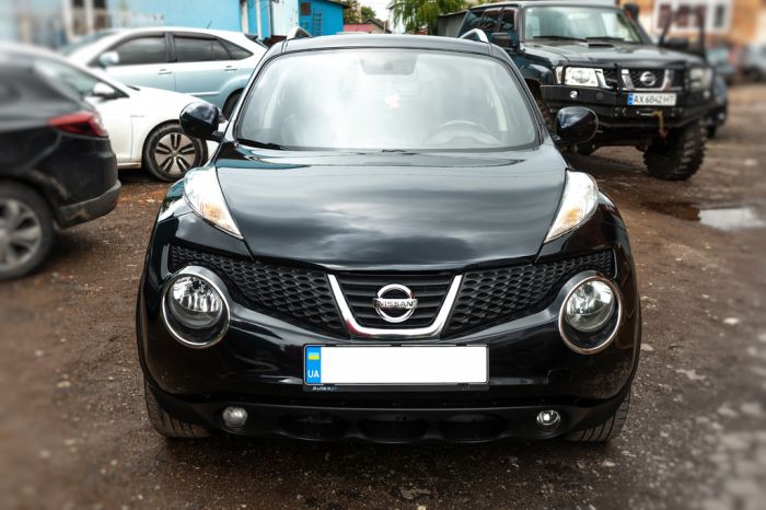 Накладки на передние фонари (2 шт, нерж) 2010-2014, OmsaLine - Итальянская нержавейка для Nissan Juke