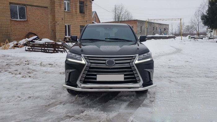 Передняя защита ST014 (2015-2024, нерж) для Lexus LX570 / 450d