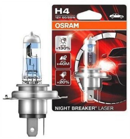 Лампа головного света Osram H4 60/55W Night Breaker Laser -2024130% 64193NBL130 (1 шт)