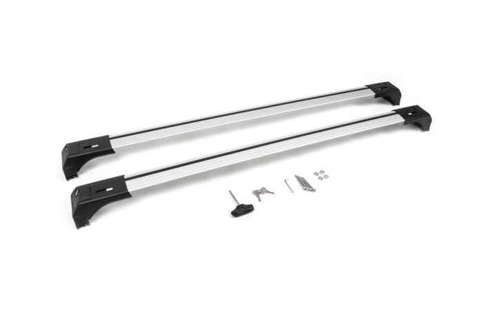 Поперечный багажник на встроенные рейлинги Skybar (2 шт) Серый для Ауди Q7 2015-2024 гг