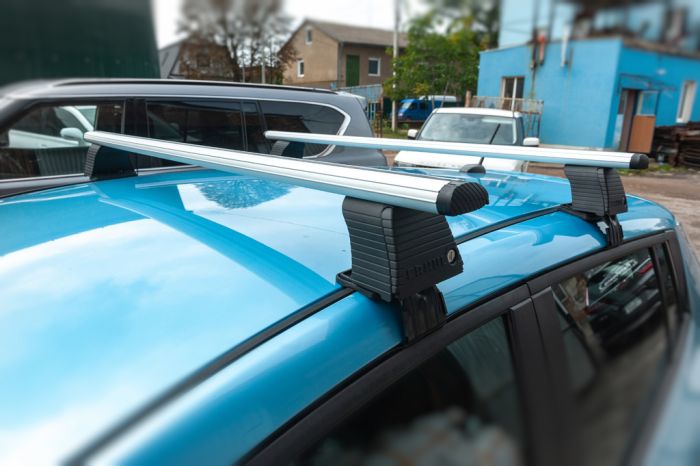 Автобагажник для гладкой крыши (хром, пара) для Nissan Leaf 2010-2017 гг