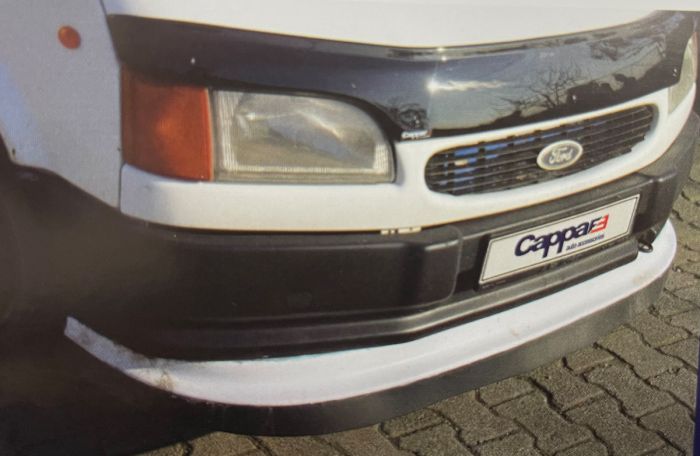 Накладка на передний бампер ЛИП (черная) для Ford Transit 1991-2000 гг
