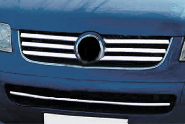 Накладки на решетку (6 шт, нерж) Carmos - Турецкая сталь для Volkswagen T5 Multivan 2003-2010 гг