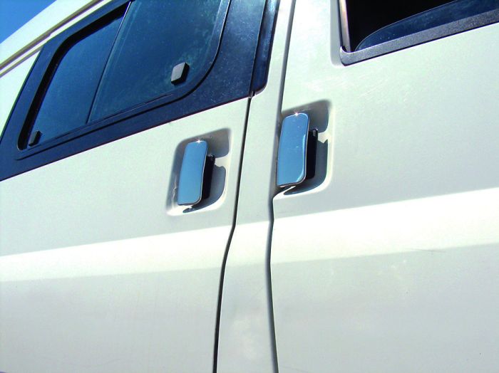 Накладки на ручки (нерж) 3 двери, OmsaLine - Итальянская нержавейка для Ford Transit 2000-2014 гг