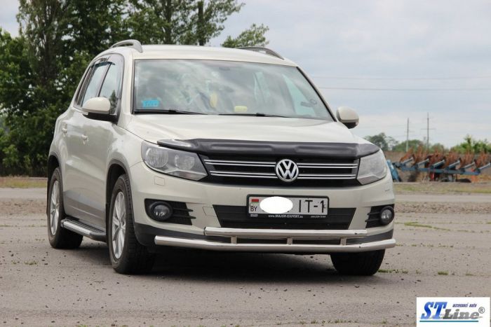 Передняя защита ST016 (нерж) для Volkswagen Tiguan 2007-2016 гг