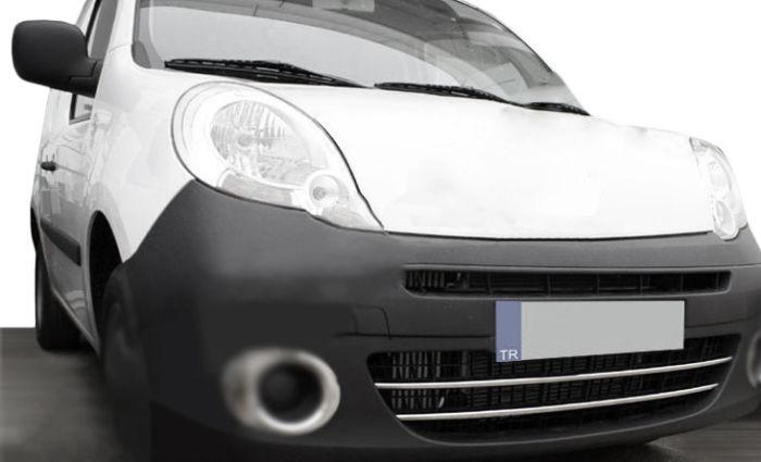 Накладки на передний бампер (2 шт, нерж) для Renault Kangoo 2008-2020 гг
