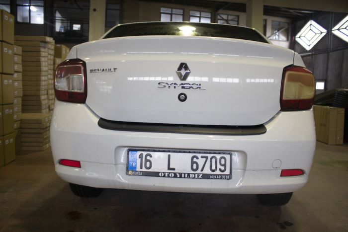 Накладка на задний бампер EuroCap (ABS) для Dacia Logan II 2013-2022 гг