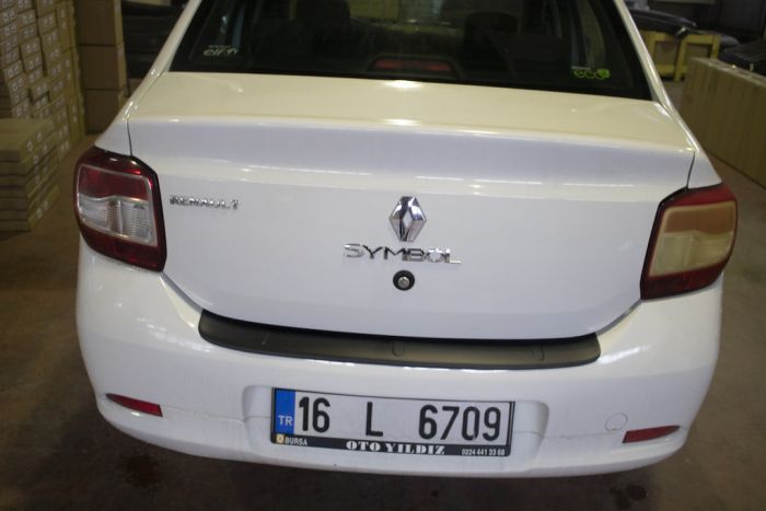 Накладка на задний бампер EuroCap (ABS) для Dacia Logan II 2013-2022 гг