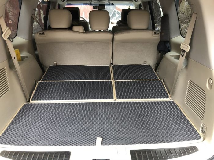 Коврик багажника 5 частей (EVA, черный) для Nissan Patrol Y62 2010-2024 гг