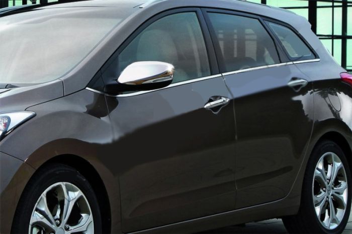 Накладки на зеркала с вырезом под поворот (2 шт, нерж) для Hyundai Elantra 2011-2015 гг