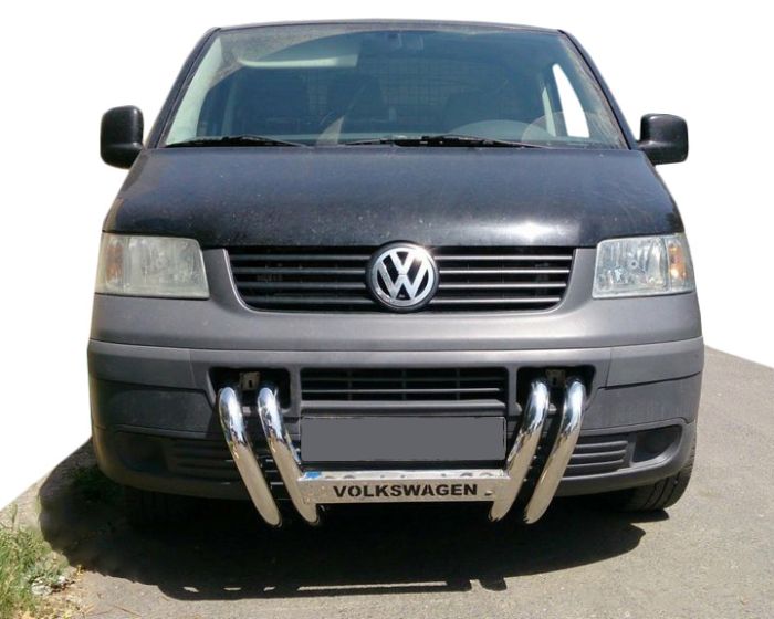 Кенгурятник ST006-04 ноздри (нерж) для Volkswagen T5 Transporter 2003-2010 гг