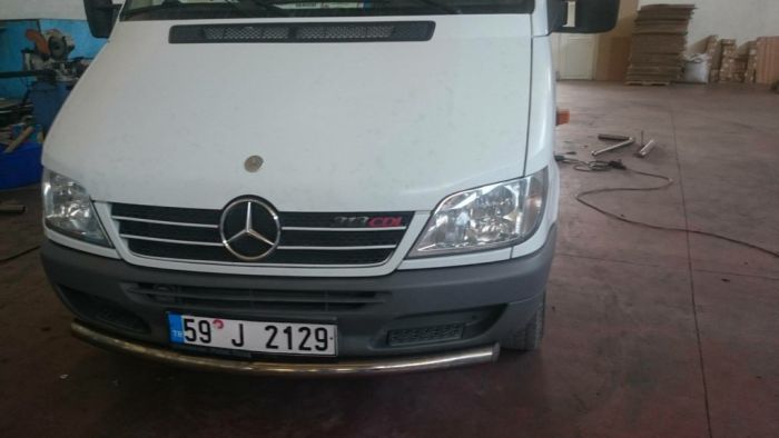 Передний ус ST008 (нерж.) для Mercedes Sprinter 1995-2006 гг